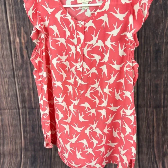 LOFT Pink and White Blouse Elegant Top - Picture 1 of 3